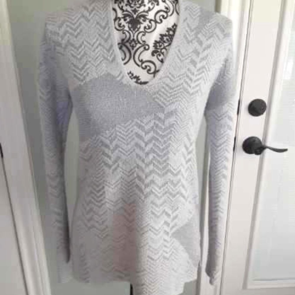 Vera Wang soft silver metallic sweater